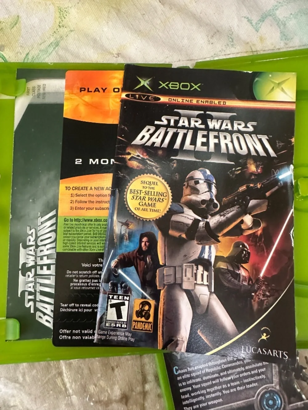 Lot of 4 Empty Original Xbox Cases & Manuals Sudeki Jade Empire Star Wars Battle